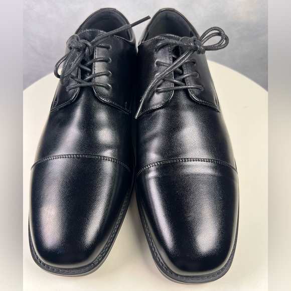 APT9 Denver Comfort Ortholite Eco Black Faux Leather Dress Shoes Men's Size 10W - Picture 2 of 6